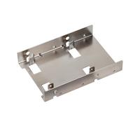 SilverStone SST-SDP08 - 3.5" to 2x 2.5" SSD/HDD Mounting Adapter Bracket Hard Drive Holder, Nickel-coated