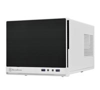 SilverStone SST-SG13WB-Q - Sugo Mini-ITX Compact Computer Cube Case, Plastic Front Panel with Faux Aluminum Finish, black white