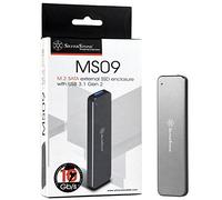 SilverStone Technology M.2 SATA SSD to USB 3.1 Gen 2 Enclosure with Retractable Aluminum USB Type-A Housing in Charcoal Gray MS09C