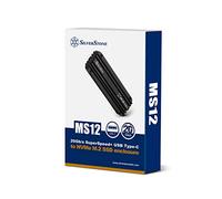 SilverStone Technology MS12, 20Gbps SuperSpeed+ USB 3.2 Type-C to NVMe M.2 SSD enclosure, Aluminum, black, SST-MS12