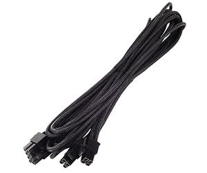 SilverStone Technology PP06 Black Sleeved PSU Cable for one EPS/ATX 12V 8-pin Adapter 750mm Long, SST-PP06B-EPS75