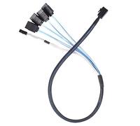 SilverStone Technology SFF-8643 to SATA7-Pin with Sideband Mini SAS HD Cable (CPS05)