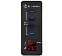 SilverStone Technology Smart Four Port USB 3.0 Hub with Fast Charging & Power LED Meter EP03B (RL-EP03B)
