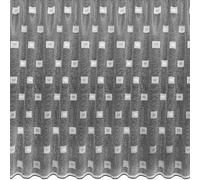 Silverthorn SOFT FURNISHINGS - Chess - A Stylish Modern Net Lace Curtain with Straight Base (122cm Drop / 48 inch Drop)