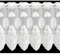 Silverthorn SOFT FURNISHINGS - Farmhouse CAFÉ NET - A Beautiful Lace Café Net with Scalloped Base - Sold by The Metre. (45cm Drop / 18 inch Drop)