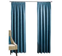 Silverthorn SOFT FURNISHINGS - GEM - A Woven Thermal Light BLOCKOUT Curtain - with an Embossed Textured Design - 75mm Tape Top - Pencil Pleat. (Teal, 168 x 183cm / 66”x 72”)