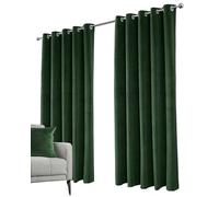 Silverthorn SOFT FURNISHINGS - Hamlin - Lavish Velvet Blackout Curtains - Eyelet Ring TOP - Thermal INTERLINED (Green, 229 x 183cm / 90"x 72")