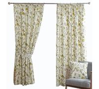 Silverthorn SOFT FURNISHINGS - Jackson - Printed Lined Curtains - 75mm Tape TOP Pencil Pleat - Polyester/Cotton (Fennel, 117 x 137cm / 46”x 54”)