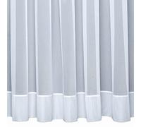 Silverthorn SOFT FURNISHINGS - Jane - Plain White Envelope Hemmed 28 Gauge Net Curtain - Sold by The Metre. (91cm Drop / 36 inch Drop)