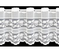 Silverthorn SOFT FURNISHINGS - Matilda CAFÉ NET - A Beautiful Lace Café Net with Scalloped Base - Sold by The Metre. (45cm Drop / 18 inch Drop)