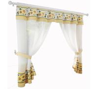 Silverthorn SOFT FURNISHINGS - Windermere Window Curtain Set - with Matching Valance (Yellow, 250 x 137cm)