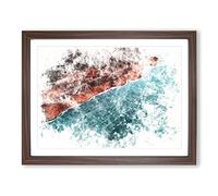 Silverthorne The Coast Of Colorado Watercolour Modern Framed Print | A4 Walnut Framed Wall Art | Ready to Hang | Modern Beach Picture | Living Room Bedroom Lounge Office