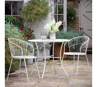 silverton metal 2 seater bistro set in vanilla