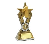SilverTrophy: 1st Place Gold Star Trophy, Champion, Winner, First, Prize-Winner, Gold Medal, Number 1, Corporate Gift, Affordable Figurine, Engraving Plate, Sports Award, School, Kids Present 18cm