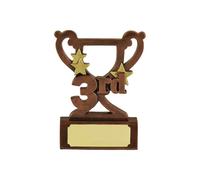 SilverTrophy: 3rd Place Bronze Star Trophy - Mini Cup Prize Award for a Loser, Third Place, Bronze Medal, Number 3, Ornament, Kids Gift, Affordable Figurine Prize Award