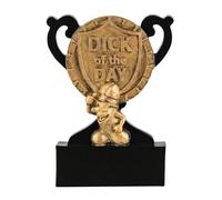 SilverTrophy: Dick of the Day Trophy, Loser Award, Pub Quiz Game Night, Booby Prize, Office Gag Gift, Adult Silly Joke Novelty, Stag Do, Christmas Birthday Present, Black & Gold Mini Cup, Personalise