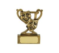 SilverTrophy: Drama Award Prize - Acting Trophy, Theatre Productions, Actor & Actress, Performing Arts, Musicals, Plays, Drama Clubs, Schools,Comedy & Tragedy Masks