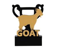 SilverTrophy: GOAT Trophy Mini Cup Award, Legend, Greatest of All Time, MVP, Winner, Team Game, Sports, Pub Quiz, Game Night, Gym, School Club, Kids Party, Black & Gold 8cm, Custom Personalise Gift