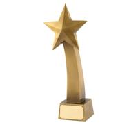 SilverTrophy: Gold Shooting Star Award, Champion, Winner, Achievement, Participation, School Club Office Trophy, Well Done Gift, Kids Present, Engraving Plate, 10cm
