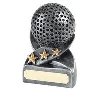 SilverTrophy: Golf Ball Trophy Award, Longest Drive, Nearest the Pin, Golfing Holiday Tournament Prize, Bandit, Winners, Stag Do's, Corporate Golf Days, 3D Ball, Silver & Gold Gift, Engraving Plate