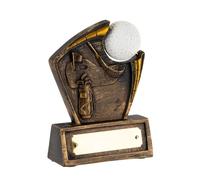 SilverTrophy: Golf Ball Trophy Shield Award - Winners, Longest Drive, Nearest the Pin, Golfing Holiday Tournament Prize, Bandit, Winners, Stag Do's, Corporate Golf Days, 3D Ball, Gold Engraving Plate