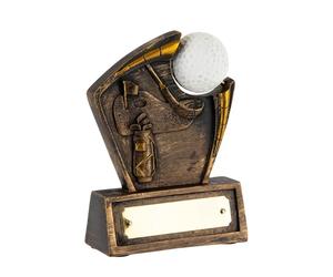 SilverTrophy: Golf Ball Trophy Shield Award - Winners, Longest Drive, Nearest the Pin, Golfing Holiday Tournament Prize, Bandit, Winners, Stag Do's, Corporate Golf Days, 3D Ball, Gold Engraving Plate