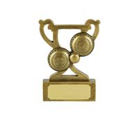 SilverTrophy Lawn Bowls Mini Trophy Gold Award - Player of the Match, Closest to the Jack, Shot of the Day, Highest Scoring End, Best Skip, Most Accurate, Seniors Club Champions Prize, Engraving Plate