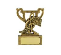 SilverTrophy: Music Award Gold Trophy Prize - Treble Clef, Musicals, Instrument, Performance, Theatre, School Talent Show, DJ's, Clubs, Party, Talent Competition, Band, Music Note Singing Gift