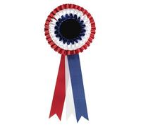 SilverTrophy: Red, White & Blue Rosette Badge - Large Union Jack British Rosette Ribbon Award, Winners, Champions, Competitions, Schools, Clubs, Birthday Gift, Horse Show Prize