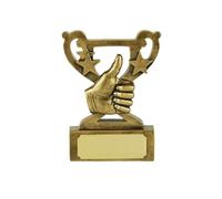 SilverTrophy: Well Done Thumbs Up Gold Mini Cup Star Award - For Winner, Champion, Success, Gold Medal, Motivation, Achievement, Hard Work, Proud, Success, Positivity, Congratulations.