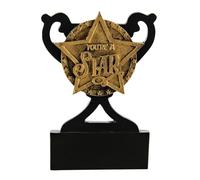 SilverTrophy: You're A Star Mini Cup Trophy, Well Done, Congratulations, Proud, Kids Prize, School, Positivity Present, Achievement, Hard Work, Black & Gold 8cm, Customisable Personalise Gift Award