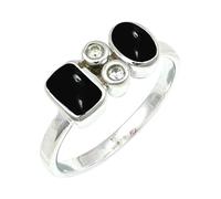 SILVERTROV Cabochon Black Onyx Gemstone Silver Plated Meditation Ring Men And Women All Size Gift Item Handmade Jewelry CRG1153BY_7_(L)