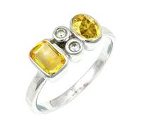 SILVERTROV Yellow Sapphire Lab Grown Gemstone Silver Plated Meditation Ring Men And Women All Size Gift Item Handmade Jewelry CRG1153AP_8_(L 1/2)