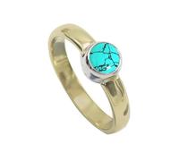 SILVERTROVE Andalusite Lab Grown Gemstone 925 Sterling Silver And Brass Men Women Stone Band Ring All Size Handmade Jewelry CRG1094AZ_8_(L 1/2)