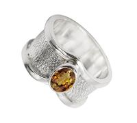 SILVERTROVE Andalusite Lab Grown Gemstone 925 Sterling Silver Band Ring Men & Women All Size Gift Item Handmade Jewelry CRG1100AZ_8_(L 1/2)