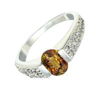 SILVERTROVE Andalusite Lab Grown Gemstone 925 Sterling Silver Band Ring Men & Women All Size Gift Item Handmade Jewelry CRG1168AZ_8_(L 1/2)