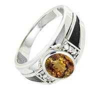 SILVERTROVE Andalusite Lab Grown Gemstone Men & Women Band Ring All Size 925 Sterling Silver Gift Item Handmade Jewelry CRG1166AZ_8_(L 1/2)