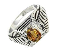 SILVERTROVE Andalusite Lab Grown Gemstone Ring Men & Women All Size 925 Sterling Silver Band Ring Gift Item Handmade Jewelry CRG1169AZ_8_(L 1/2)