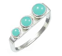 SILVERTROVE Aqua Chalcedony Gemstone Ring Men & Women All Size Silver Plated Band Ring Gift Item Handmade Jewelry CRG1265CE_23_(T)