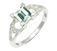 SILVERTROVE Aquamarine Lab Grown Gemstone Ring Men & Women All Size Silver Plated Band Ring Gift Item Handmade Jewelry CRG1247AY_7_(L)