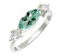 SILVERTROVE Aquamarine Lab Grown Gemstone Silver Plated Band Ring Men & Women All Size Gift Item Handmade Jewelry CRG1249AY_8_(L 1/2)