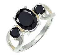 SILVERTROVE Black Onyx Gemstone Men & Women Band Ring All Size Silver Plated Gift Item Handmade Jewelry CRG1264AE_12_(N 1/2)