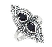 SILVERTROVE Black Onyx Gemstone Ring Men & Women All Size Silver Plated Band Ring Gift Item Handmade Jewelry CRG1273AE_36_(Z 1/2)