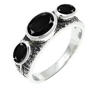 SILVERTROVE Black Onyx Gemstone Silver Plated Band Ring Men & Women All Size Gift Item Handmade Jewelry CRG1262AE_3_(J)