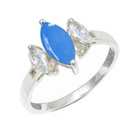 SILVERTROVE Blue Chalcedony Gemstone Men & Women Band Ring All Size 925 Sterling Silver Gift Item Handmade Jewelry CRG1244CF_5_(K)