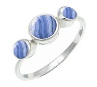 SILVERTROVE Blue Lace Agate Gemstone Men & Women Band Ring All Size Silver Plated Gift Item Handmade Jewelry CRG1263CG_20_(R 1/2)
