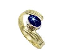 SILVERTROVE Blue Lindy Star Lab Grown Gemstone 925 Sterling Silver And Brass Men Women Stone Band Ring All Size Handmade Jewelry CRG1095BG_10_(M 1/2)