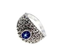 SILVERTROVE Blue Lindy Star Lab Grown Gemstone Ring Men & Women All Size 925 Sterling Silver Band Ring Gift Item Handmade Jewelry CRG1118BG_10_(M 1/2)