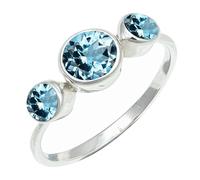 SILVERTROVE Blue Topaz Gemstone Men & Women Band Ring All Size Silver Plated Gift Item Handmade Jewelry CRG1263AK_12_(N 1/2)