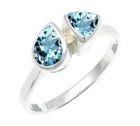SILVERTROVE Blue Topaz Gemstone Silver Plated Band Ring Men & Women All Size Gift Item Handmade Jewelry CRG1260AK_27_(V)